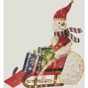 Holiday Living Snowman With Sled - Lighted - 41-in - Metal/Fabric - Multicolour