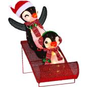 Holiday Living Illuminated Penguins - 36-in - Metal/Fabric - Red/Black