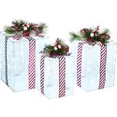 Boites cadeaux illuminées, Holiday Living, 23 po, 21 po, 18 po, 3/pqt