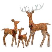 Holiday Living 3-Pack 60-in Freestanding Deer Decoration with White Incadescent Lights