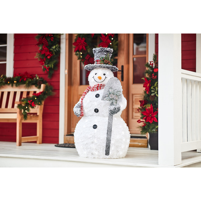 CELEBRATIONS BY L&CO 47-in Freestanding Snowman Decoration with Cool White LED Lights