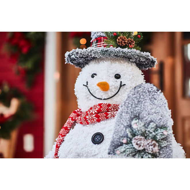 CELEBRATIONS BY L&CO 47-in Freestanding Snowman Decoration with Cool White LED Lights