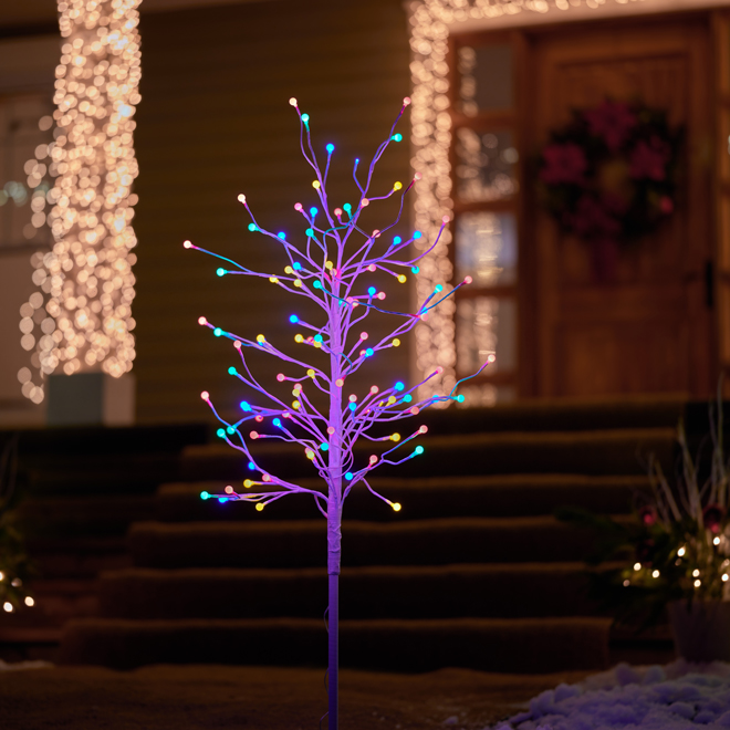 Décoration autoportante Holiday Living de 60 po, arbre avec lumières DEL multicolores