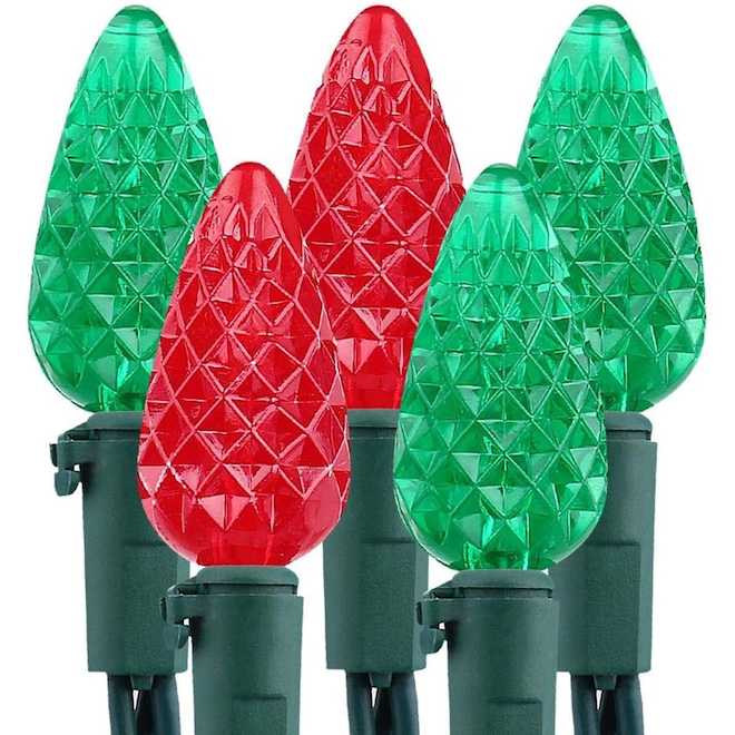 Celebrations by Landon & Co. Set of 100 Faceted Lights for Outdoor/Indoor - Red and Green