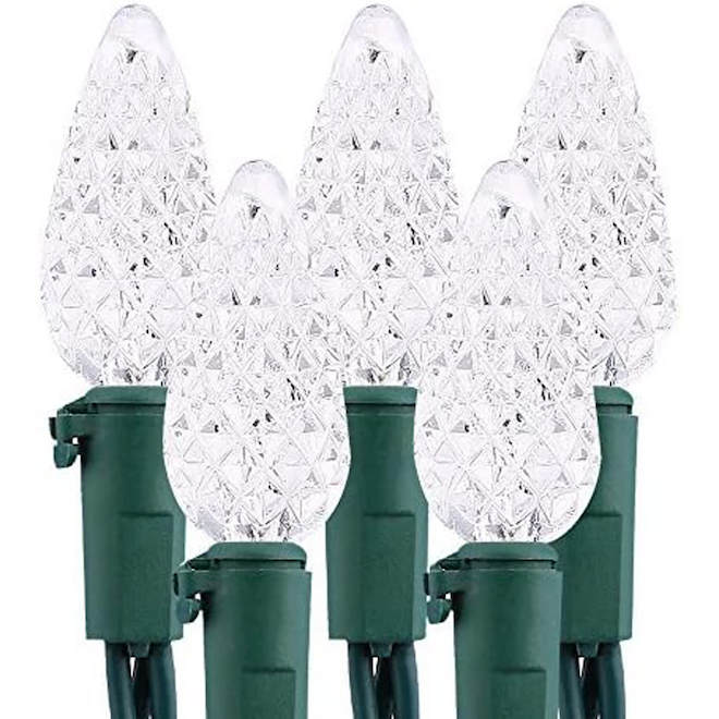 Celebrations BY Landon & Co. Set of 25 Faceted Lights C9 for Outdoor/Indoor - Pure White