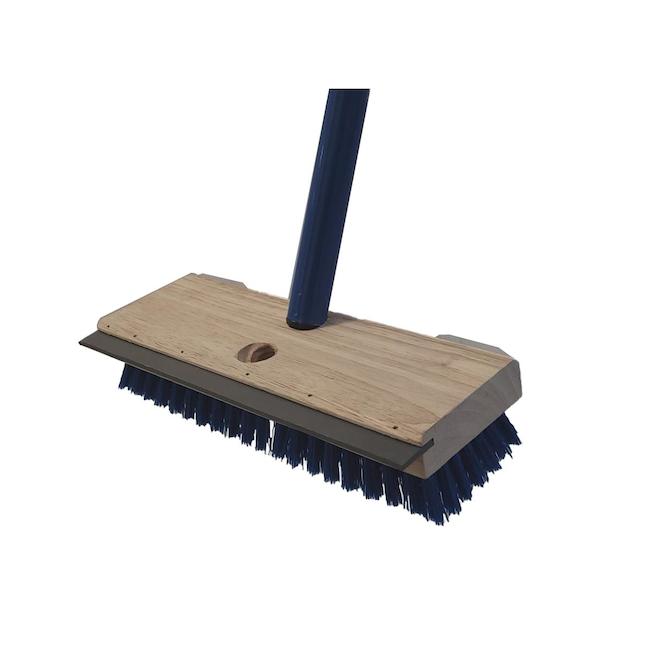 Mann Deck Brush with Squeegee in Nylon and Steel - 11 x 54-in