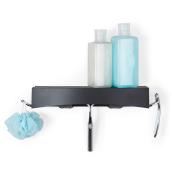 Better Living Clever Flip Black Plastic Shower Shelf