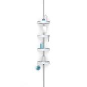 Better Living Hirise White Aluminum 4-Shelf Shower Pole Caddy