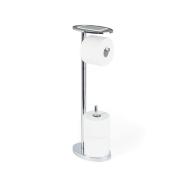 Better Living Ovo 23.75-in Chrome Plated Steel Multi-functional Bathroom Tissue Holder with Reserve and Tray