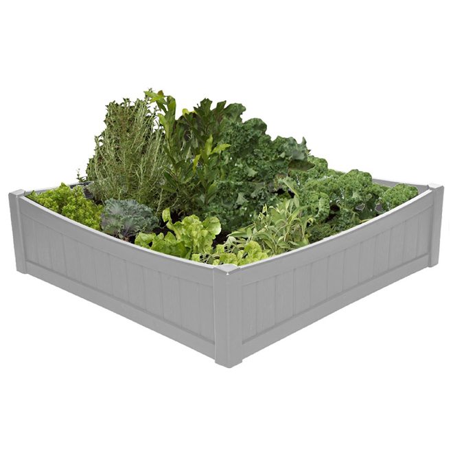 Bac de jardinage carré surélevé Sommerset par NuVue en plastique gris 43 x 12 po h.