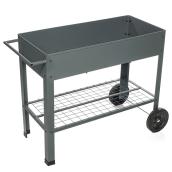 Jardinière mobile en acier gris par NuVue 36,5 L. x 16,5 l. x 31,5 po h.