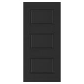 Porte à 3 panneaux en acier, 34'' x 80'' x 7 1/4'', noir
