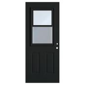 Porte d'entrée Dusco Doors en acier noir guillotine gaucher - 34 x 80 x 7 1/4 po.