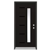 Porte d'entrée Dusco Doors en acier noir Chesme gauche - 34 x 80 x 7 1/4 po.