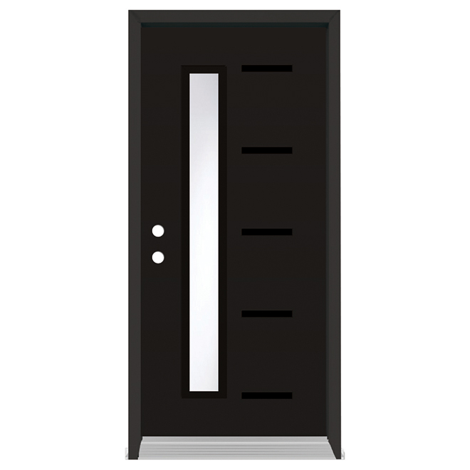 Dusco Doors Black Steel Entry Door Chesme and Righthand- 34 x 80 x 7-1/4-in