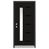 Porte d'entrée Dusco Doors en acier noir Chesme droite - 34 x 80 x 7 1/4 po.