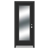 Porte d'entrée Dusco Doors en acier noir plein verre gauche - 34 x 80 x 7 1/4 po.