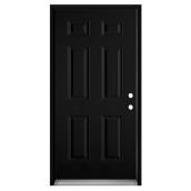 Porte d'entrée Dusco Doors en acier noir à 6 panneaux gauche, 34 x 80 x 7 1/4 po.