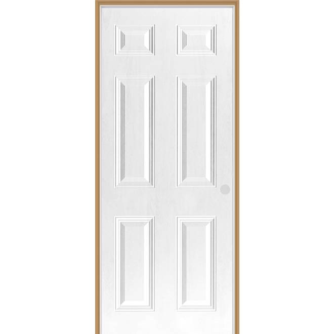 VALU+  White Steel Shed Door 6-Panel and Lefthand - 34 x 80 x 4-5/8-in