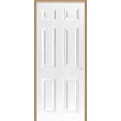 VALU+ Porte de cabanon en acier blanc, 6 panneaux gauche, 34 x 80 x 4 5/8 po
