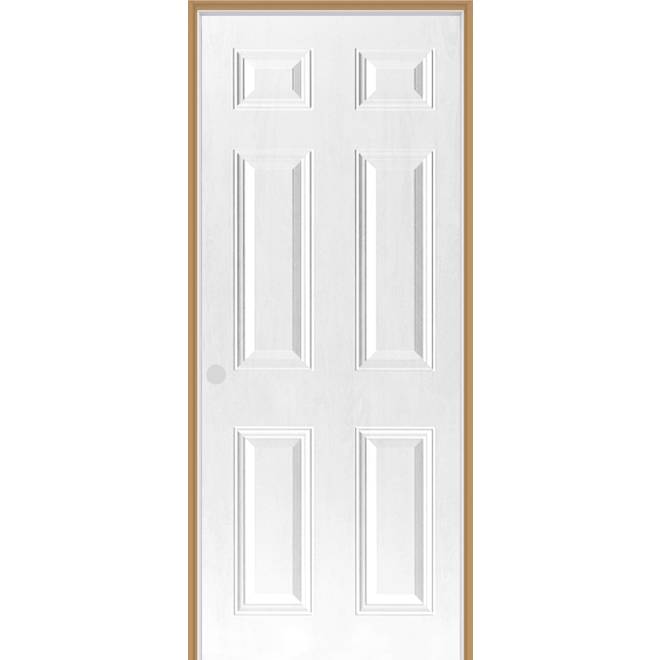 VALU+  White Steel Shed Door 6-Panel and Righthand - 36 x 80 x 4-5/8-in