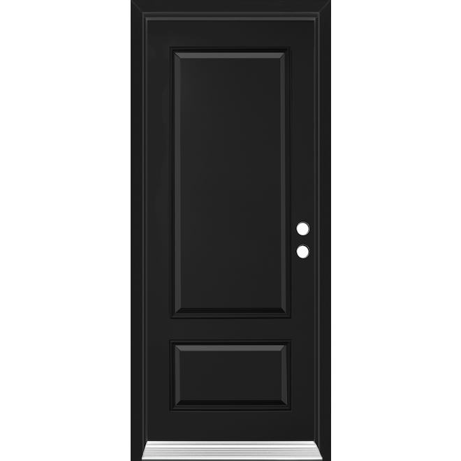 Dusco Doors Black Steel Entry Door 2-Panel and Lefthand- 34 x 80 x 7-1/4-in