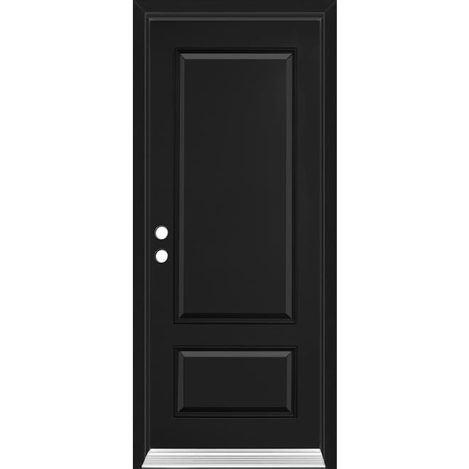 Dusco Doors Black Steel Entry Door 2-Panel and Righthand- 34 x 80 x 7-1/4-in