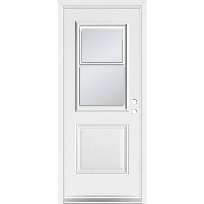 Dusco Doors White Steel Entry Door ventlite and Lefthand - 30 x 80 x 7-1/4-in