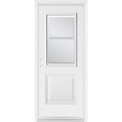 Porte d'entrée Dusco Doors en acier blanc guillotine droite - 32 x 80 x 7 1/4 po.