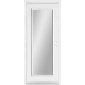 Porte d'entrée Dusco Doors en acier blanc plein verre gauche - 34 x 80 x 7 1/4 po.