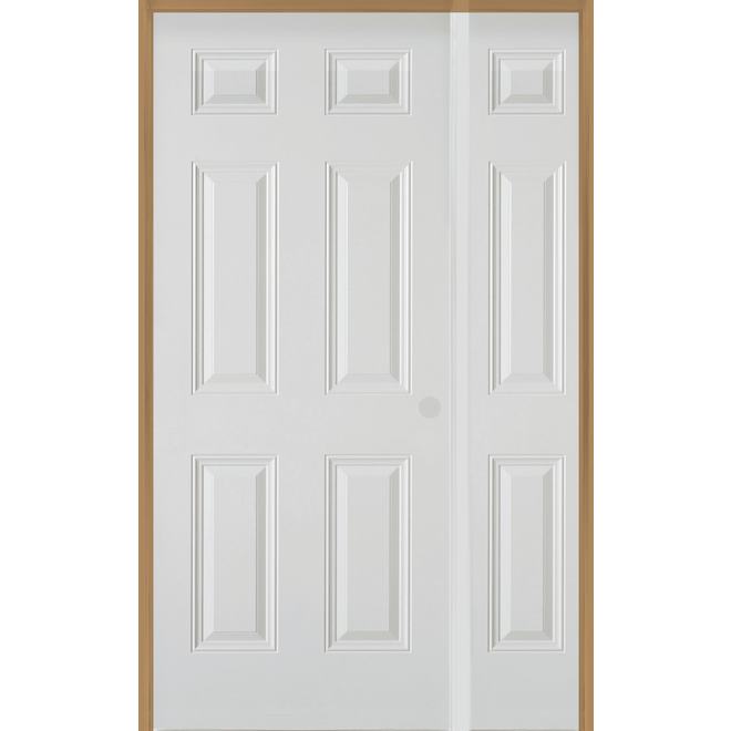 VALU+  White Steel Shed Door 6-Panel and Lefthand - 50 x 80 x 4-5/8-in