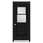 Dusco Doors 36 W x 83-in H Black Steel Entry Door w/ Sash Window - Right-Hand Inswing