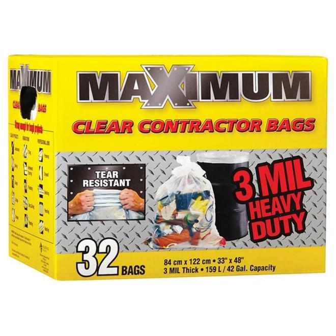 Contractor Garbage Bags - 159 L - 32-Pack