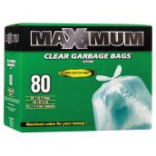 Outdoor Garbage Bags - Clear - 67 L - 80-Pack