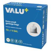 VALU+ 40-Pack 4 Gallons White Indoor Plastic Wastebasket Trash Bag