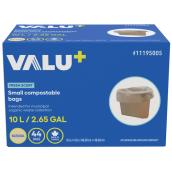 VALU+ 10-L Clear Small Compostable Bags - 44 Units