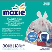 Sacs à déchets Moxie parfumés de 49 litres, boîte de 30