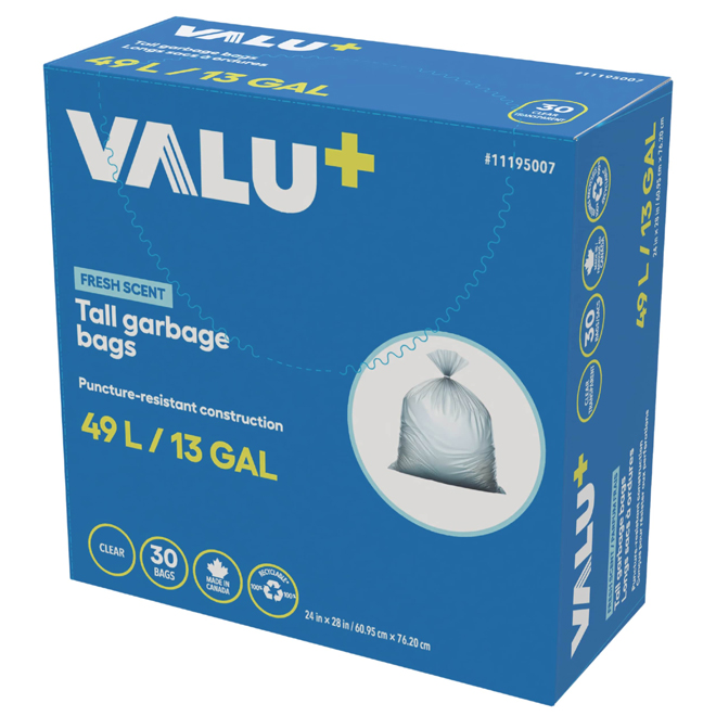 VALU+ 49 L Scented Garbage Bags - Box of 30