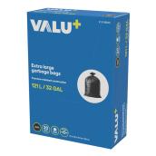 VALU+ 121-L Black Recycled Plastic XL Garbage Bags - Box of 20
