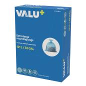 VALU+ 100% Recycled Plastic 121-L Capacity Recycling Bag - 20 per Box