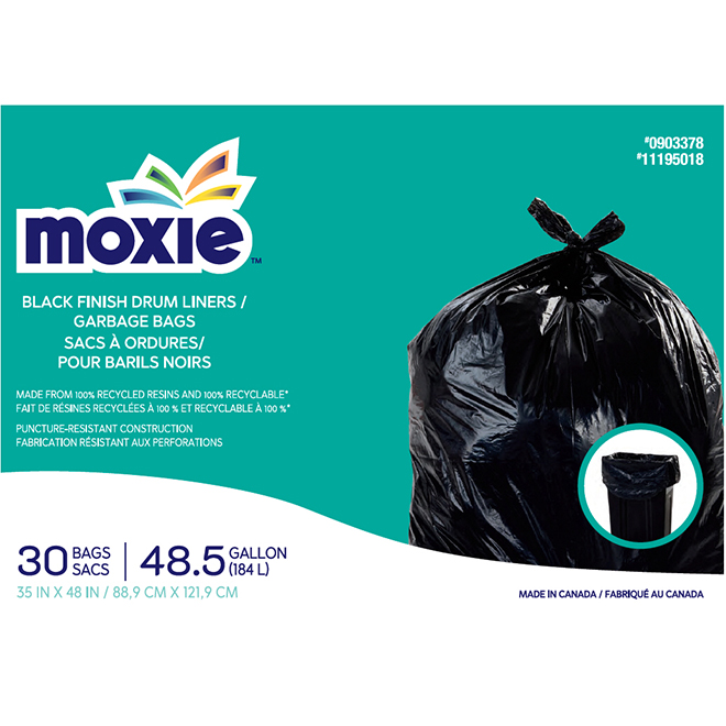 Moxie 30-Pack 45 Gallons Black Outdoor Plastic Trash Bag 35481