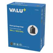VALU+ 30-Pack 45 Gallons Black Outdoor Plastic Trash Bag
