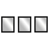 Mirror Set- 3 pieces -12" x 12" x 0.56"- Black