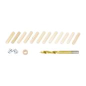 Wolfcraft Wood Doweling Kit - 5/16-in - 12 Dowel Pins - Rubber Depth Stop - 2 Metal Centers - Drill Bit