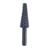 Wolfcraft Tempered Steel Conical-Shaped Rotary File - 1/2-in Dia x 1 3/8-in L - 1/4-in Round Shank - Black