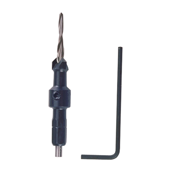 Wolfcraft Screw Setter - #12 - High-Speed Steel - Tapered Drill Bit with Adjustable Depth Stop