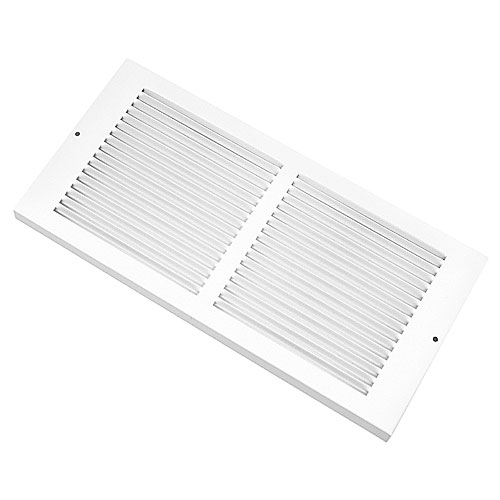 Grille d'aération pour plinthe Imperial, acier de couleur blanche, 14 po de large x 6 po de haut