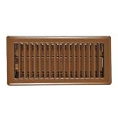 Imperial Brown Louvered Floor Register - Powder-Coated Steel - Widespread Air Diffusion - 11 1/4-in W x 5 1/4-in H