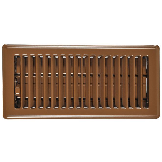 Imperial Louvered Floor Register - Steel - Brown - 12-in L x 2 1/4-in W