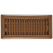 Imperial Louvered Floor Register - Steel - Brown - 12-in L x 2 1/4-in W